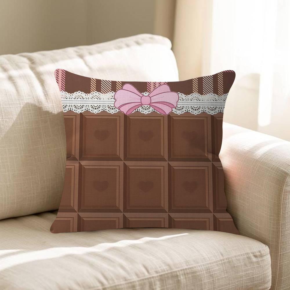 Chocolate Cartoon Cushion Cover Car Throw Pillow Case For Sofa Car Christmas Gift