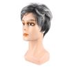 Synthetic Short Male Wig Cosplay Halloween Grey Mixed Black Hair Ombre Wig for Men Wigs with Bangs Cool Hairstyle Heat Resistant