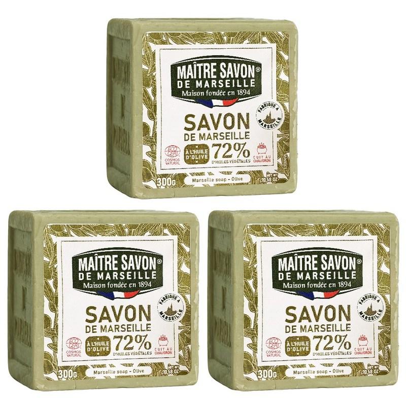 French Mattersavon Marseille Soap Hypoallergenic Olive Cleansing Soap, 300g X 3 Pcs
