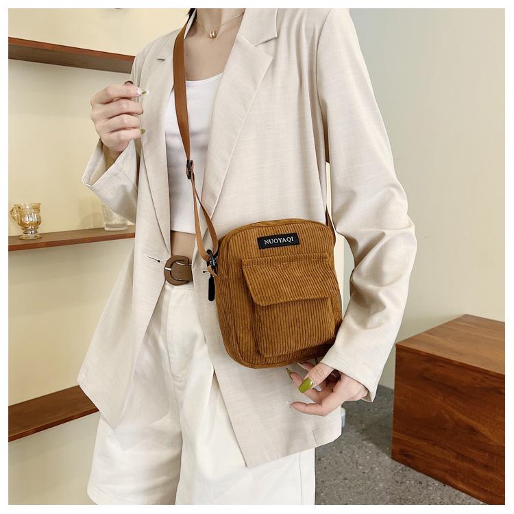 Women's Corduroy Crossbody Bag - Casual & Fashionable Canvas Shoulder Bag