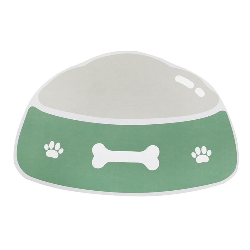 Pet Feeding Mat Dog Dish Mats Cartoon Paw Bone Dog Feeding Mat Non-slip Absorbent Pet Bowl Pad Diatom Mud Pet Placemat Pet Shop