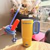 316 Stainless Steel New High-value Flower Ice Cream Cup Portable Thermos Cup Large Capacity Car Cup Straw