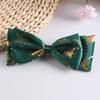 Women Bowknot Hairpin Christmas Party Styling Hairs Accessories Gold Stamping Pattern Cute Girls Hairpin Bangs Braid Hair Clip