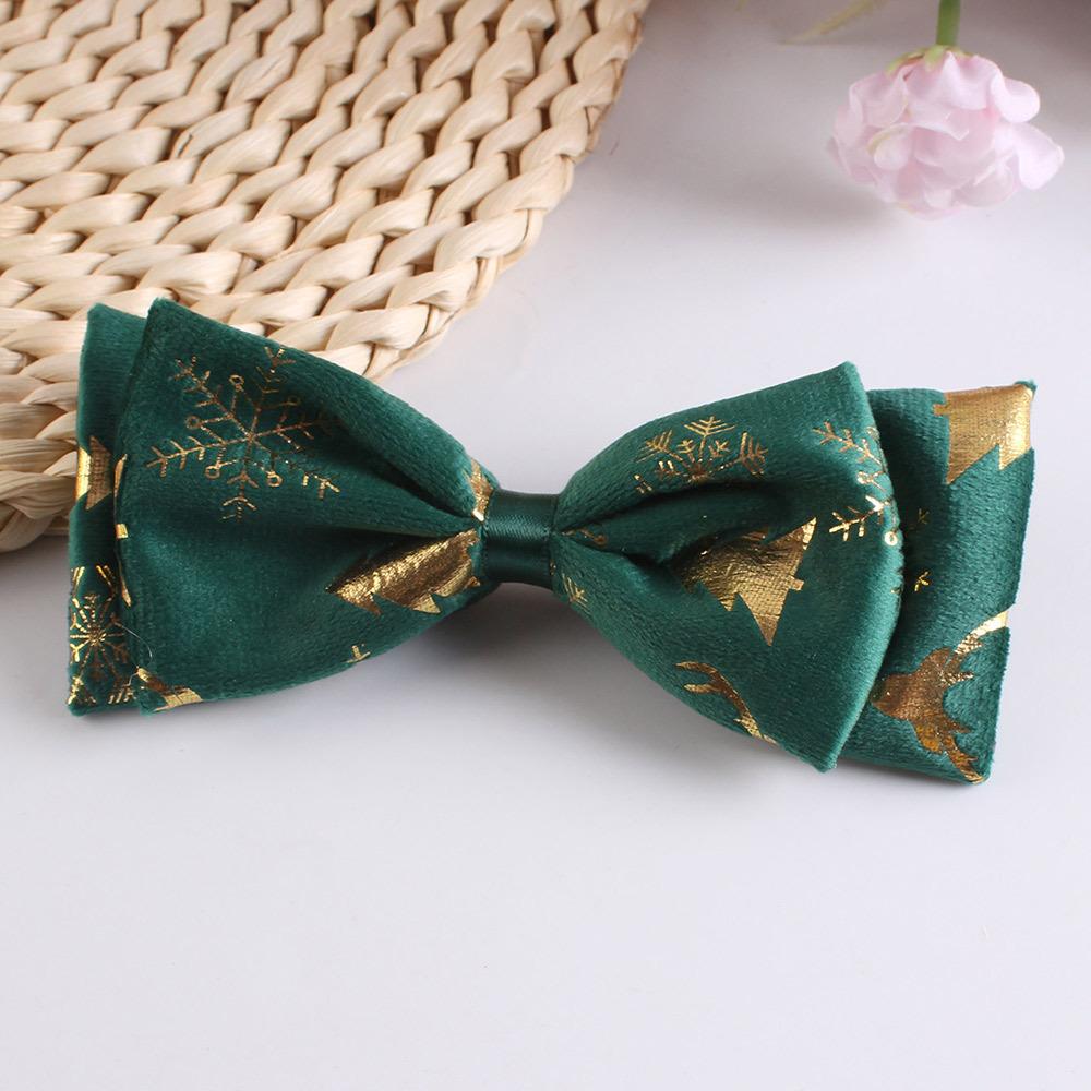Women Bowknot Hairpin Christmas Party Styling Hairs Accessories Gold Stamping Pattern Cute Girls Hairpin Bangs Braid Hair Clip