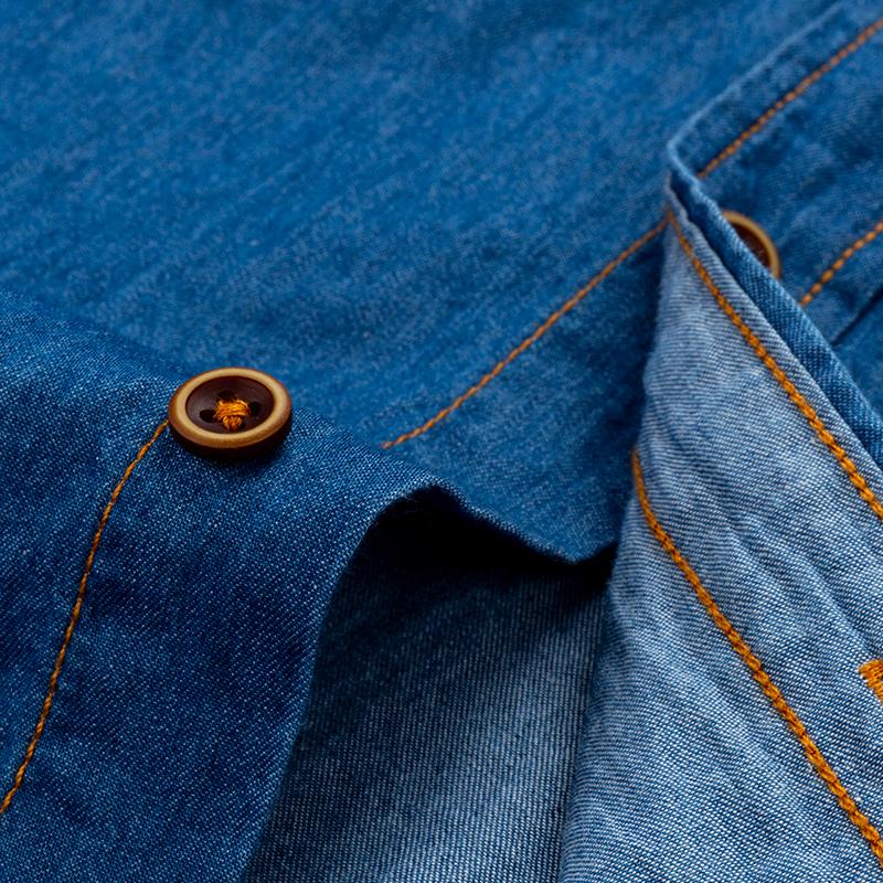 Lässiges Denim-Kurzarmhemd für Herren