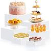 Stackable Desktop Food Riser Square Shape Dessert Display Stand  Brunch Setting