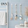 Hanging Sea Creature Display Mediterranean Nautical Wall Decor, Handcrafted Wooden Ocean Style Ornaments, Decorative Pendants with Animal Cotton Rope