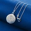 925 Sterling Silver 16-30 Inch Exquisite Round Hollow Pendant Necklace, Women's Fashion Gift, Wedding Jewelry Accessories