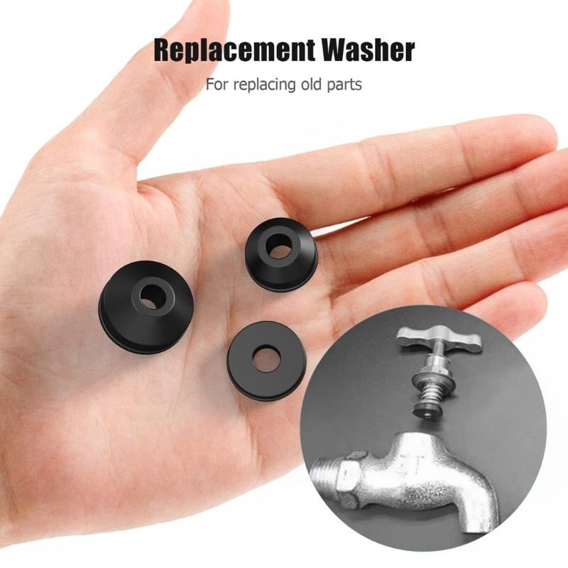 116Pcs Faucet Washer Sealing Gaskets with Screws Flat Beveled Rubber Plumbing Faucet Gasket for Repairing Faucet Leak