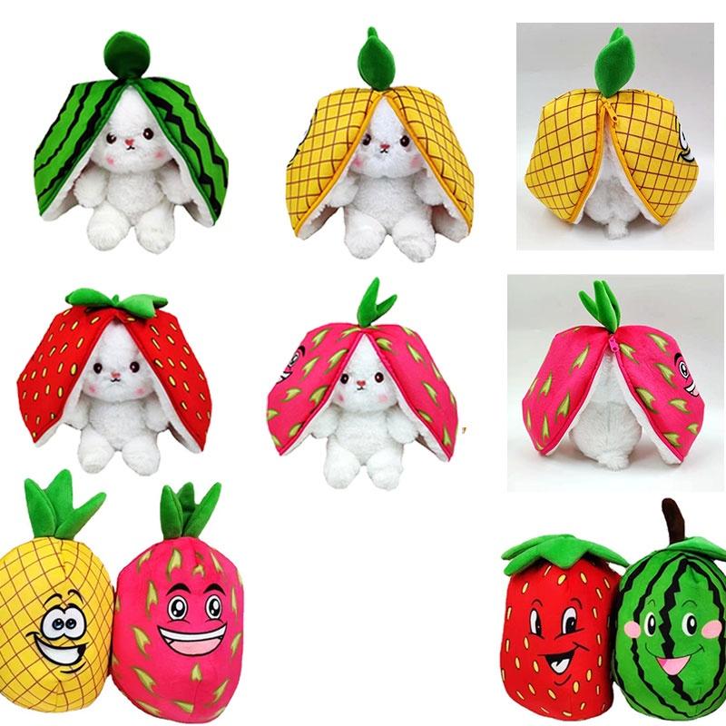 Cute Strawberry Bunny Plush Toy Soft And Fluffy Stuffed Animal For Kids And Girls