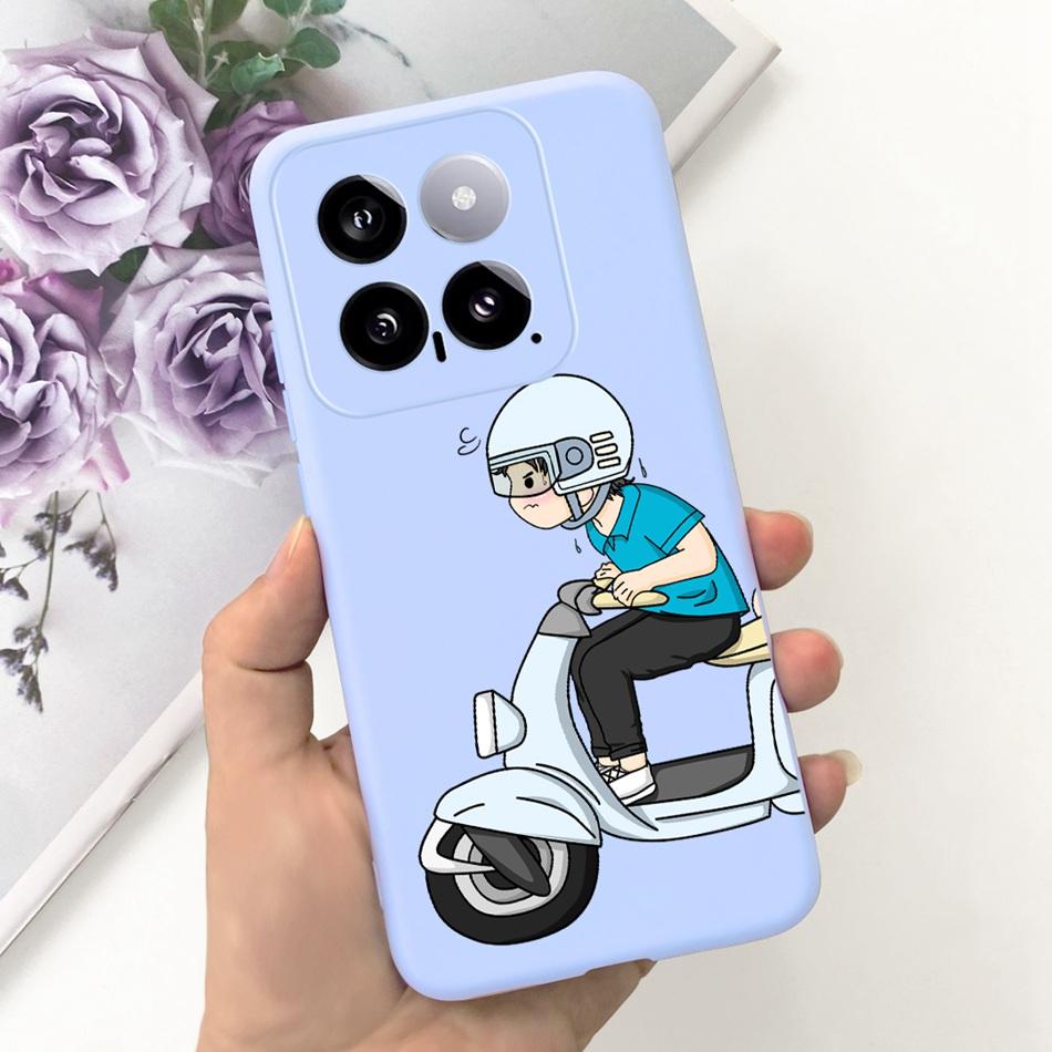 For Xiaomi 14 Phone Case Xiaomi Mi 14 5G Mi14 2024 Cute Cat Cartoon Jelly Silicon Soft Protective Back Cover