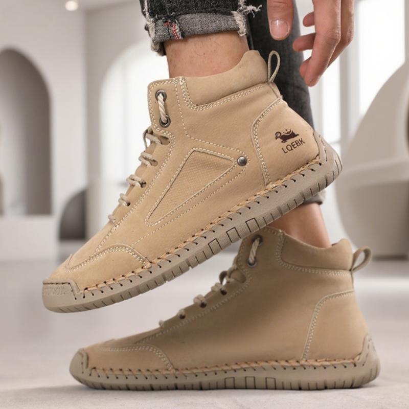 Men's Handmade Leather Casual Shoes Men Designers Comfortable Soft Loafers Outdoor Breathable Fashion Male Shoes Mosinka Shoes