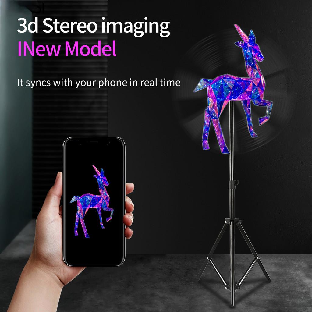 24V3A 3D Holografická Projekce Wifi LED Logo Holografický Světelný Přehrávač Dálkové Ovládání 3D Ventilátor Holografická Reklamní Světla