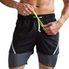 Men's Athletic Workout Shorts with Neon Green Drawstring Reflective Strips