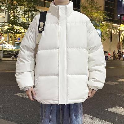 Big Size Cotton Clothing Men and Women Paragraph Winter Thickened Bread Clothing Stand-up Collar Cotton Jacket Loose Thickened Cotton Coat Men