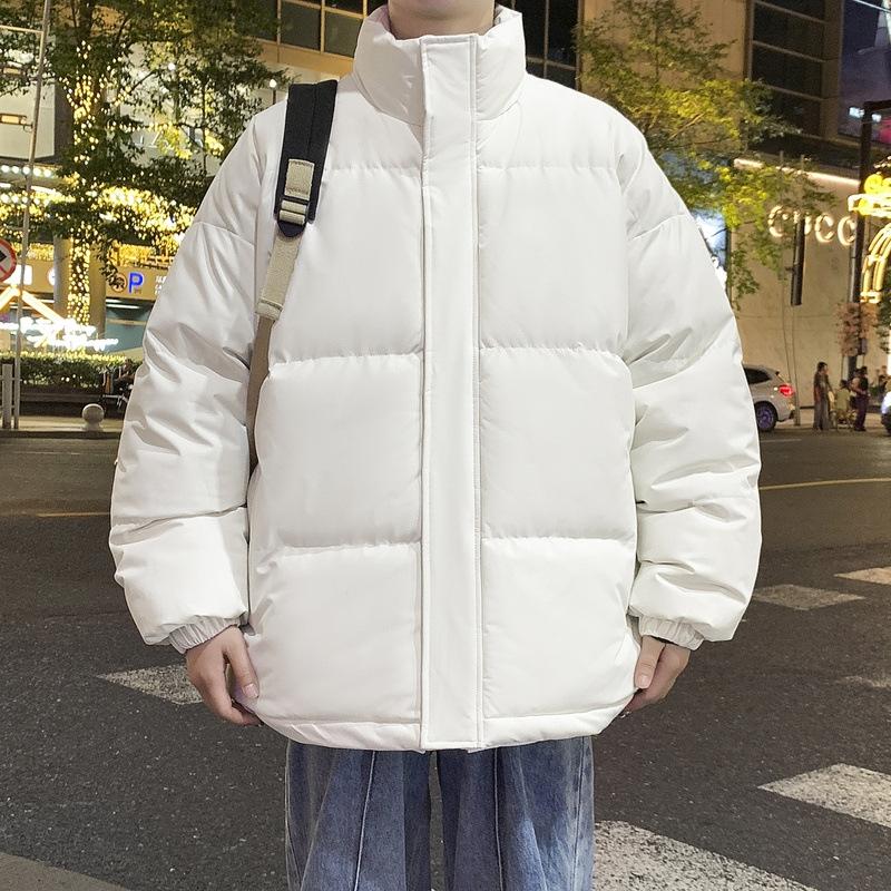 Big Size Cotton Clothing Men and Women Paragraph Winter Thickened Bread Clothing Stand-up Collar Cotton Jacket Loose Thickened Cotton Coat Men
