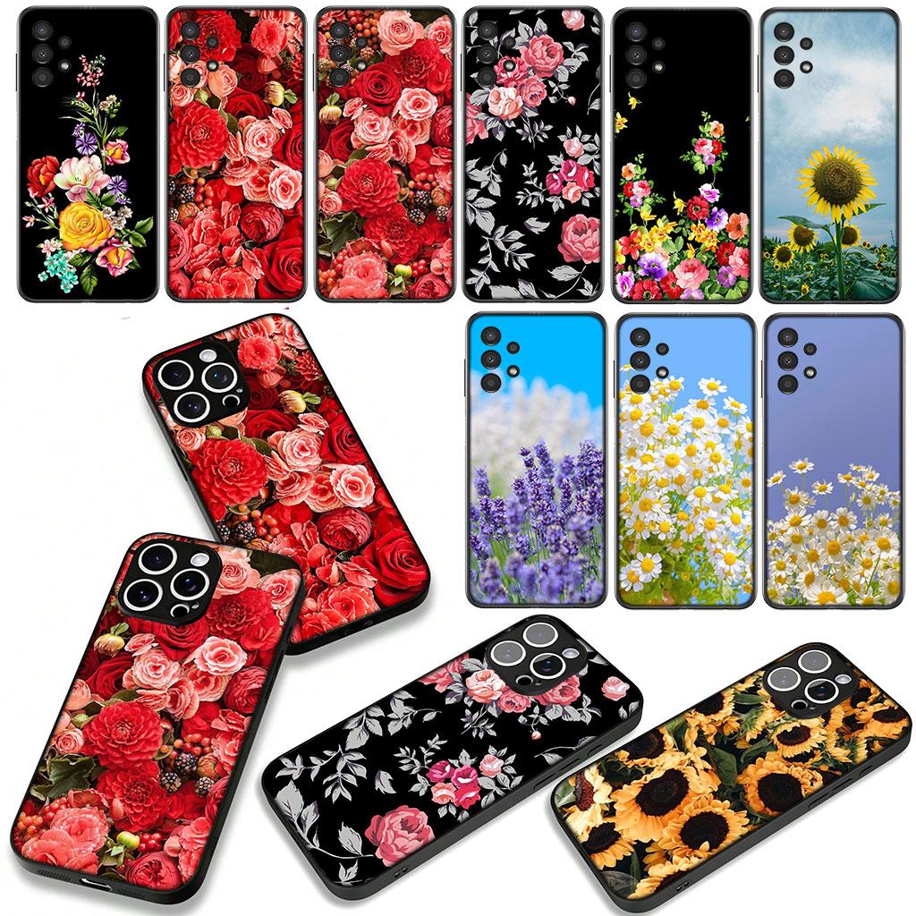 Daisy Sunflower Rose Flower Lavender for Samsung Galaxy A25 A37 A57 A12 A14 A31 A41 A50 A51 A70 A71 A72 A04 Note 20 9 8 10 Case