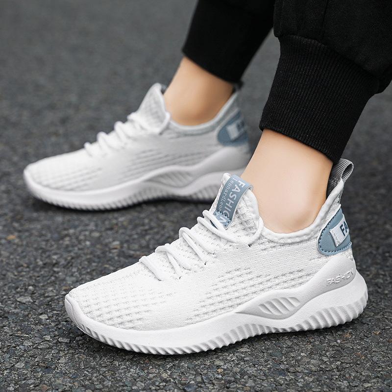 

Обувь мужская весна и лето новая мода повседневная спортивная обувь дышащая трендовая сетка летающая тканая обувь для пап модели родитель-ребенок 31 белый