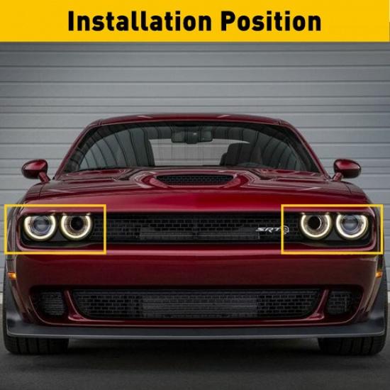 Pair Headlight Front Lamp Bezel Cover Trim Set For Challenger Dodge 2015- EV