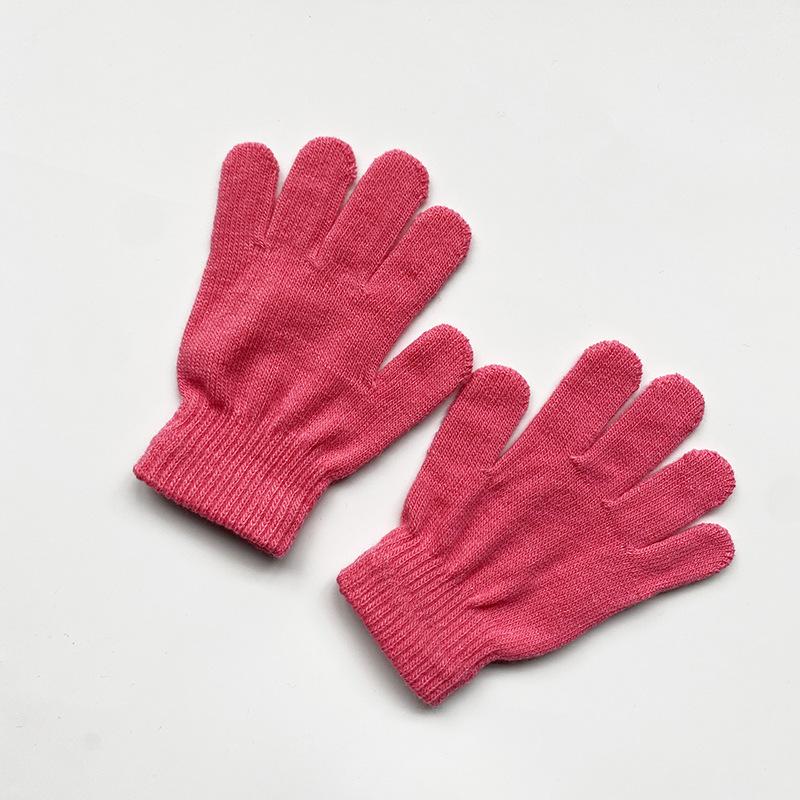 Kids Solid Color Knitted Gloves for 5-10years Students Winter Warmth Outdoor Cycling and Daily Cold Weather Wear Mittens