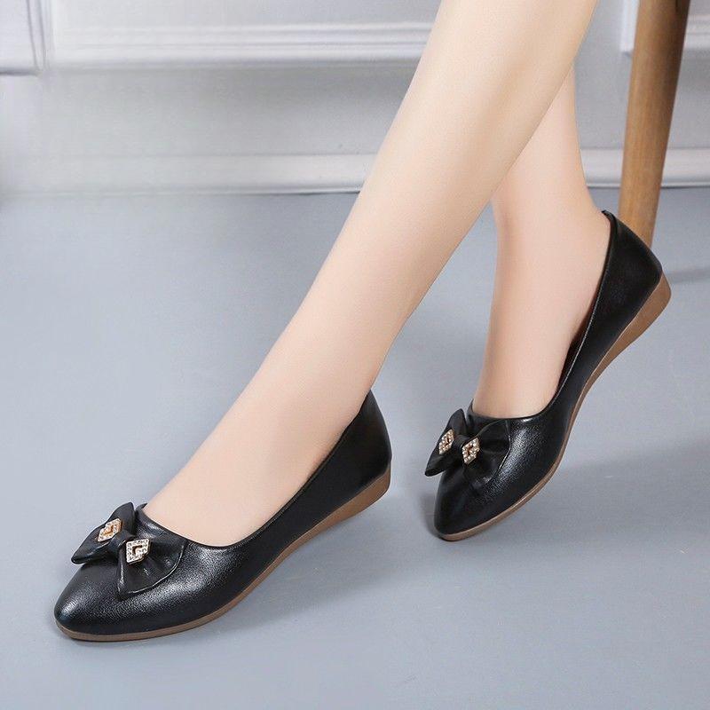 Women's Shoes with Bow Rhinestone White Ladies Pumps Pointed Toe Comfortable and Elegant On Offer Luxury Brand Wholesale Lastest