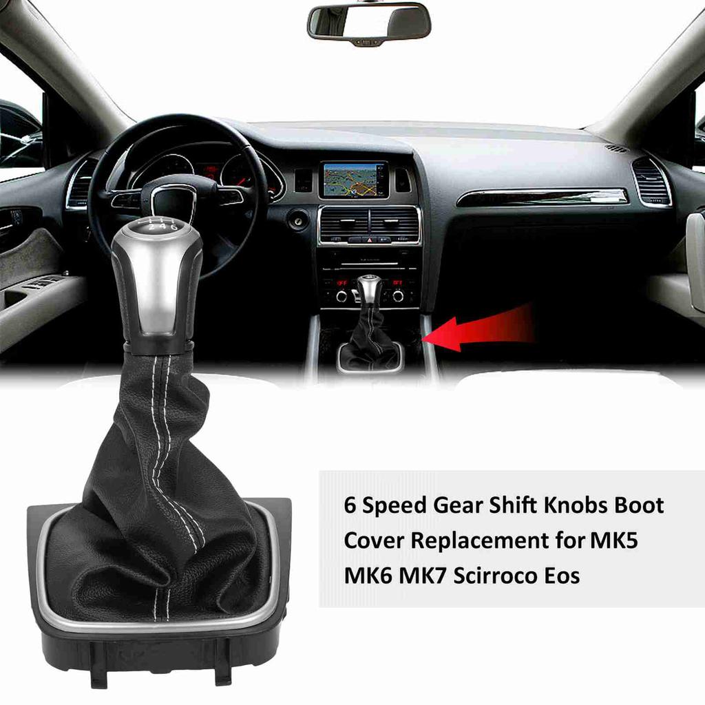 6 Speed Gear Shift Knobs Boot Cover Replacement for Golf MK5 MK6 MK7 Scirroco