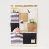 1pc Multi-pocket Hanging Bag Striped Cotton Linen Storage Pouch Wall-mounted Sundries Organizer for Home Shop