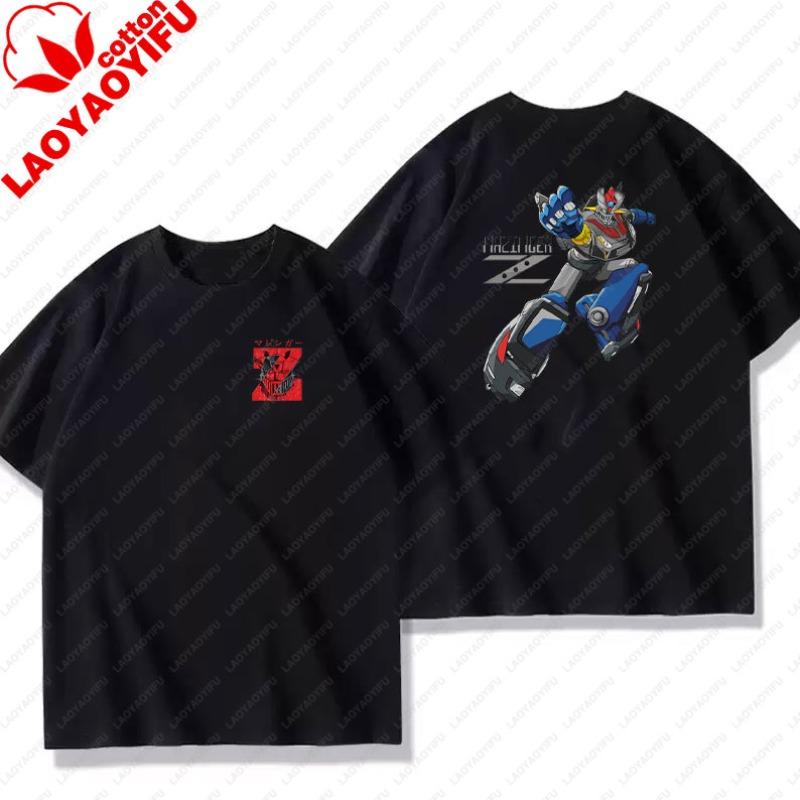 Unisex Cotton TShirts Mazinger Z Anime Robot Summer Casual Fashion Short Sleeve T Shirt Oversized Harajuku Tees Tops Kid Clothing