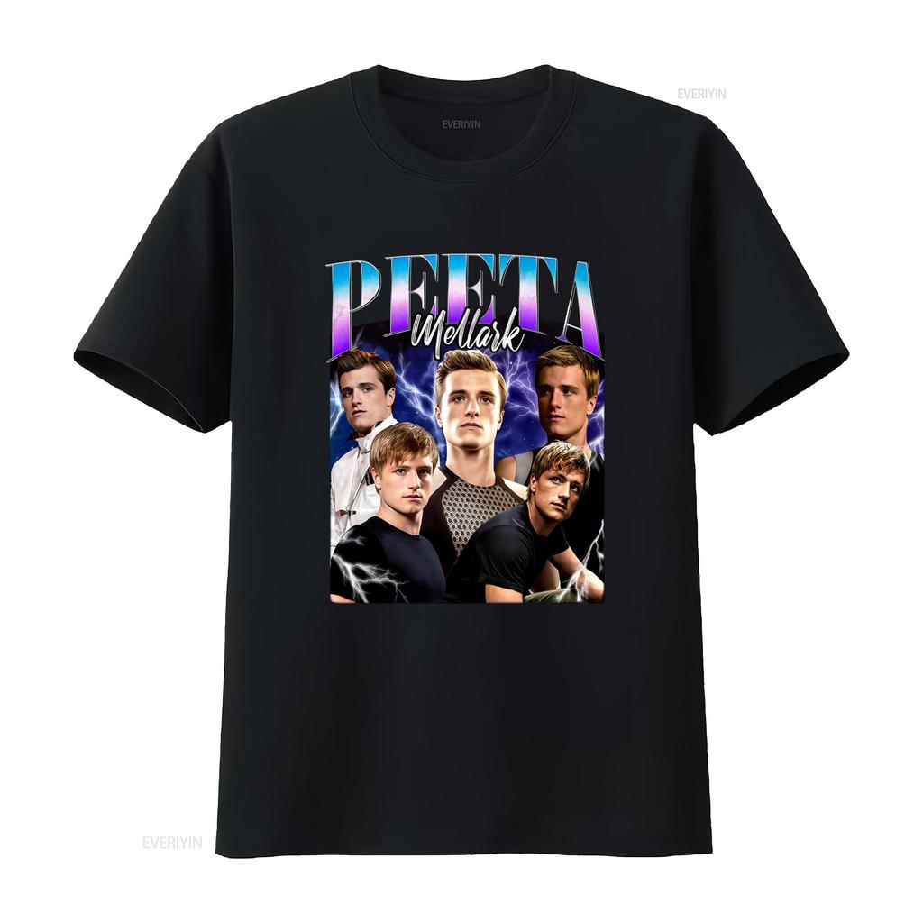 Peeta Mellark The Hunger Games Vintage T Shirt Movie Bootleg Rap Josh Hutcherson Fashion vintage Washed homme