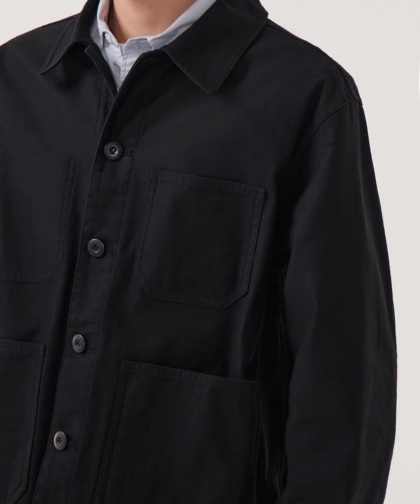 Musinsa Standard Back Satin Short Chore Jacket [Black]