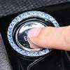 2/1Pcs Start Stop Push Button Engine Ignition Switch Protective Cover Bling Rhinestone Ring Circle Trim Car Interior Accessories