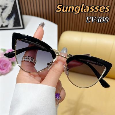 New Hip Hop Trend Cat Eye UV400 Sunglasses Elegant Comfortable UV Protection Shades for Street Photography