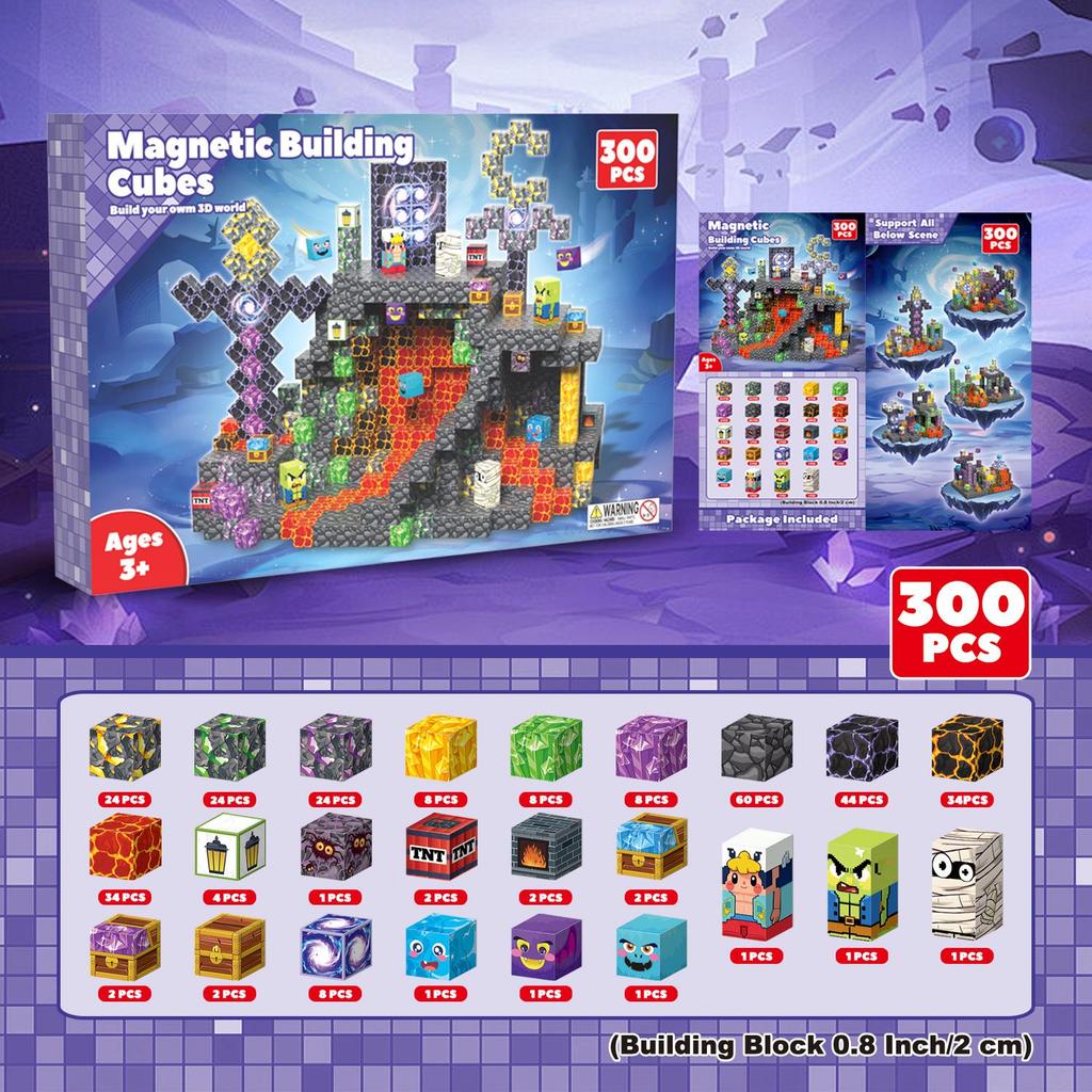 Cross MC Minecraft Magnetic Cube Puzzle: Educational Magnetic Blocks for Kids