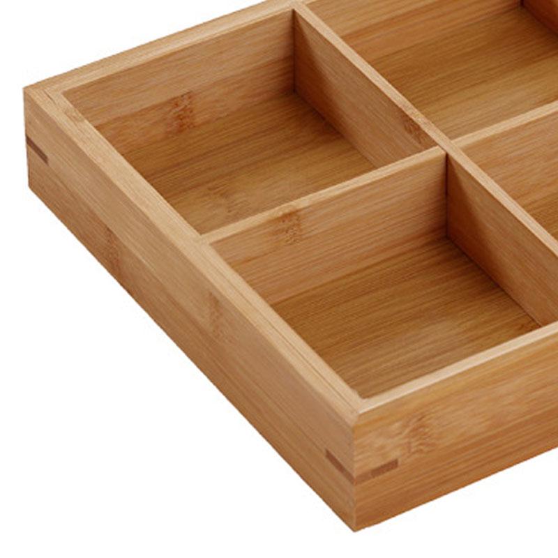 Divided Wooden Tray Multi Compartments Serving Tray for Hot Pot Restaurants Sushi Plate 6