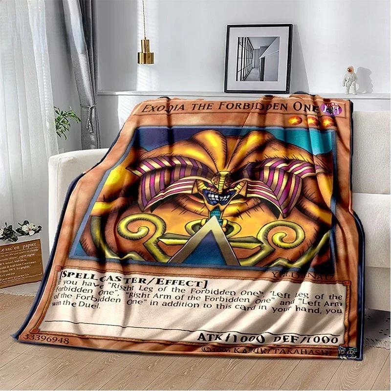 Anime Yu Gi Oh Card Throw Blanket Blue Eyes White Dragon Anime Cartoon Soft Plush Blanket Bedroom Bedspread Home Decor