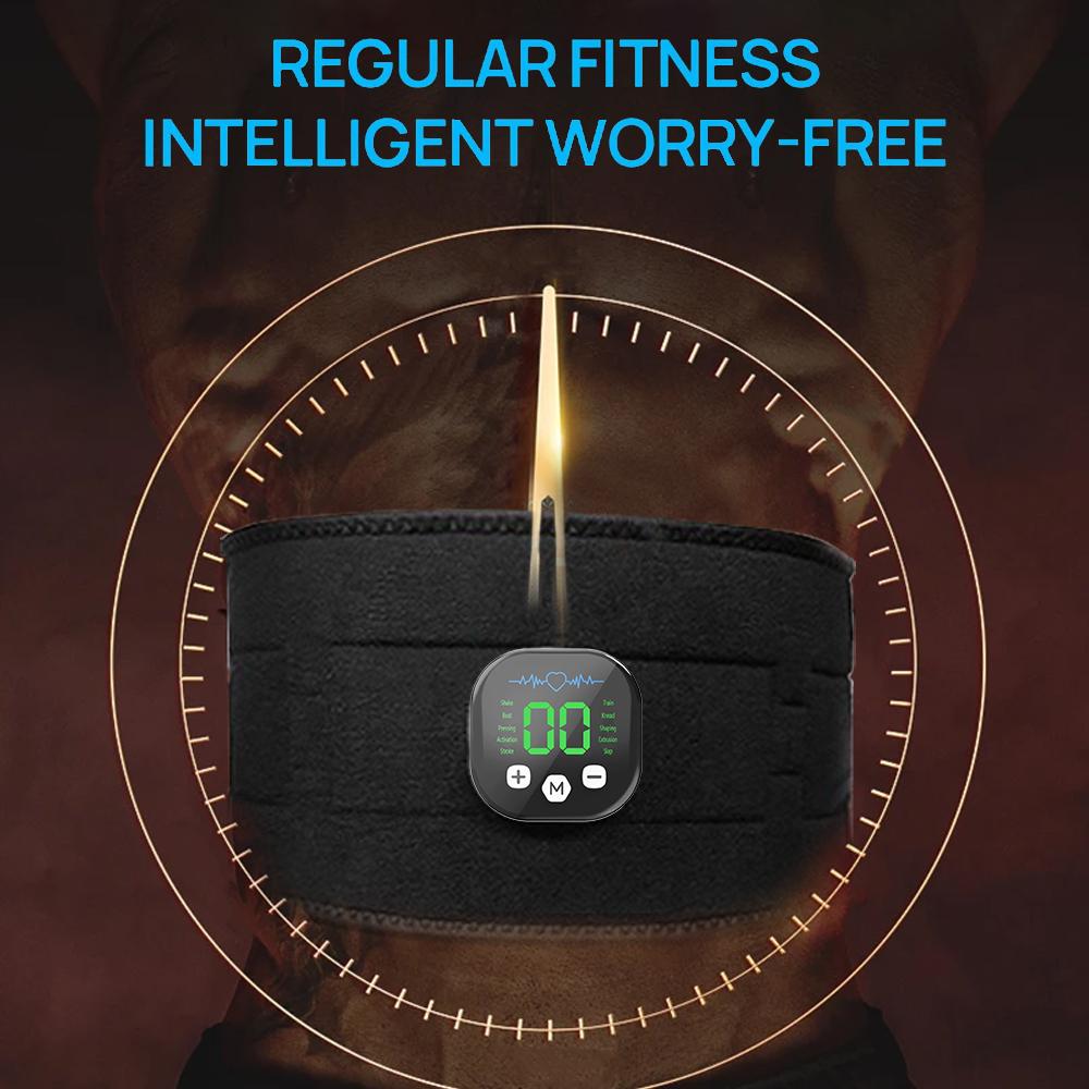 EMS Smart Waist Belt, Abdominal Slimming Device, Home Fitness for Belly Fat Reduction, Portable Fat BurnerEMS