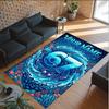 Mermaid Underwater Theme Crystal Velvet Rug Personalized Custom Name Text Soft Floor Mat Home Decor