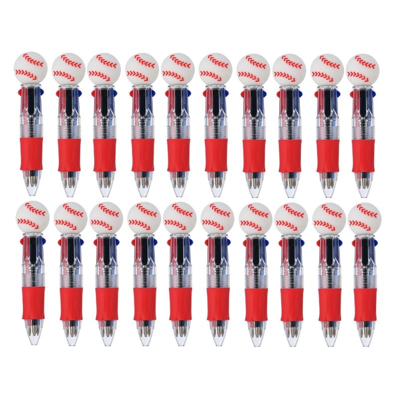 10/20/30Pcs 4-Color Cartoon Sports Ball Design Ballpoint Pen Set Classroom Prize For Students And Office Use