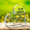 Heart-Shaped Decorative Ornament - "To My Uncle" Engraved, Modern Style, Tabletop Mounting, Multipurpose Use, Ideal for Father'S Day & Christmas Gift