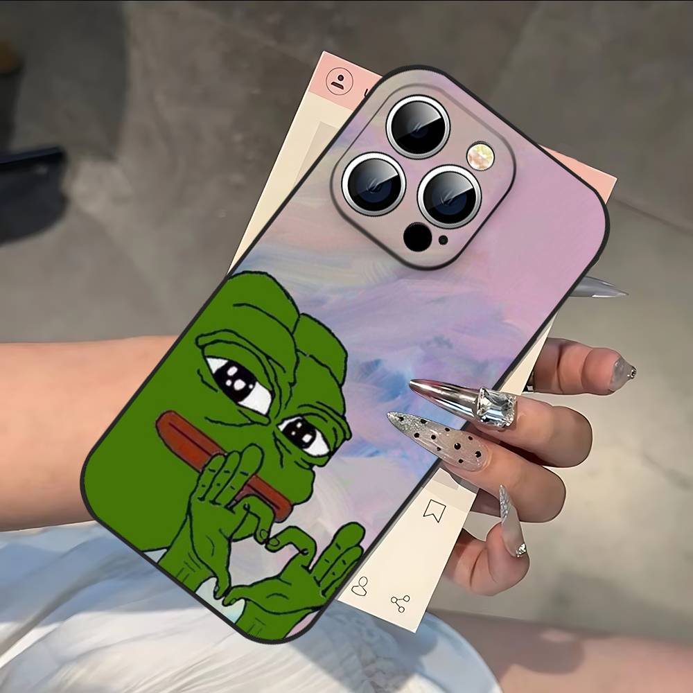 Sad Frog P-Pepe Funny Phone Case For IPhone 17 16 15 14 13 12 11 PRO MAX PLUS Mini TPU Soft To Skin-friendly Case
