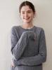 Women's Color-Block Faux Two-Piece Wool Sweater with Double Collar for Autumn/Winter