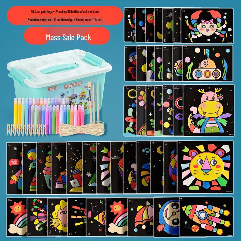 Kids' 3D Sand Art Painting Set - Bottle Shaped & DIY Glue Craft for Girls