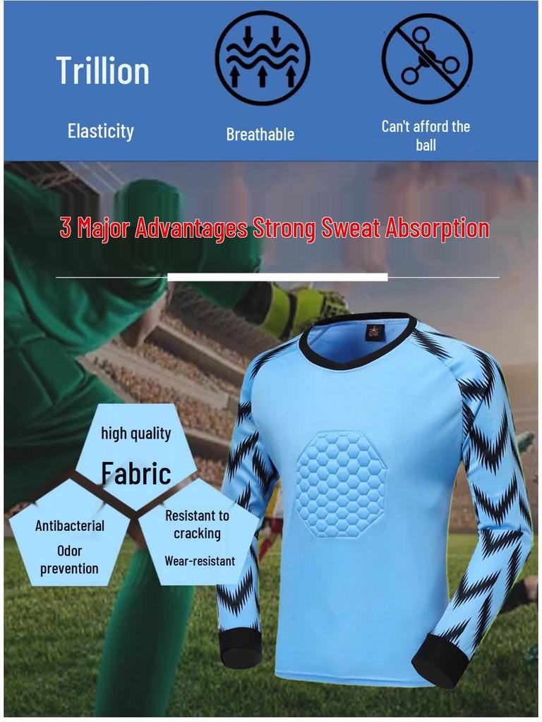 Goalkeeper Uniform with Anti-Fall and Anti-Collision Sponge Padding for Football Training