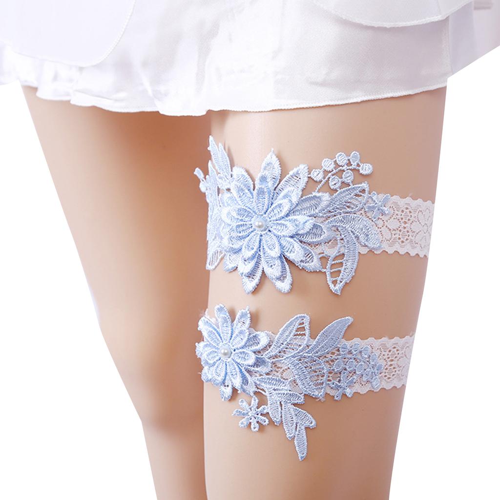 Sexy Lace 2pcs/Set Wedding Garter Lace Embroidery Floral Sexy Garters For Women/Bride Thigh Ring Bridal Leg Garter