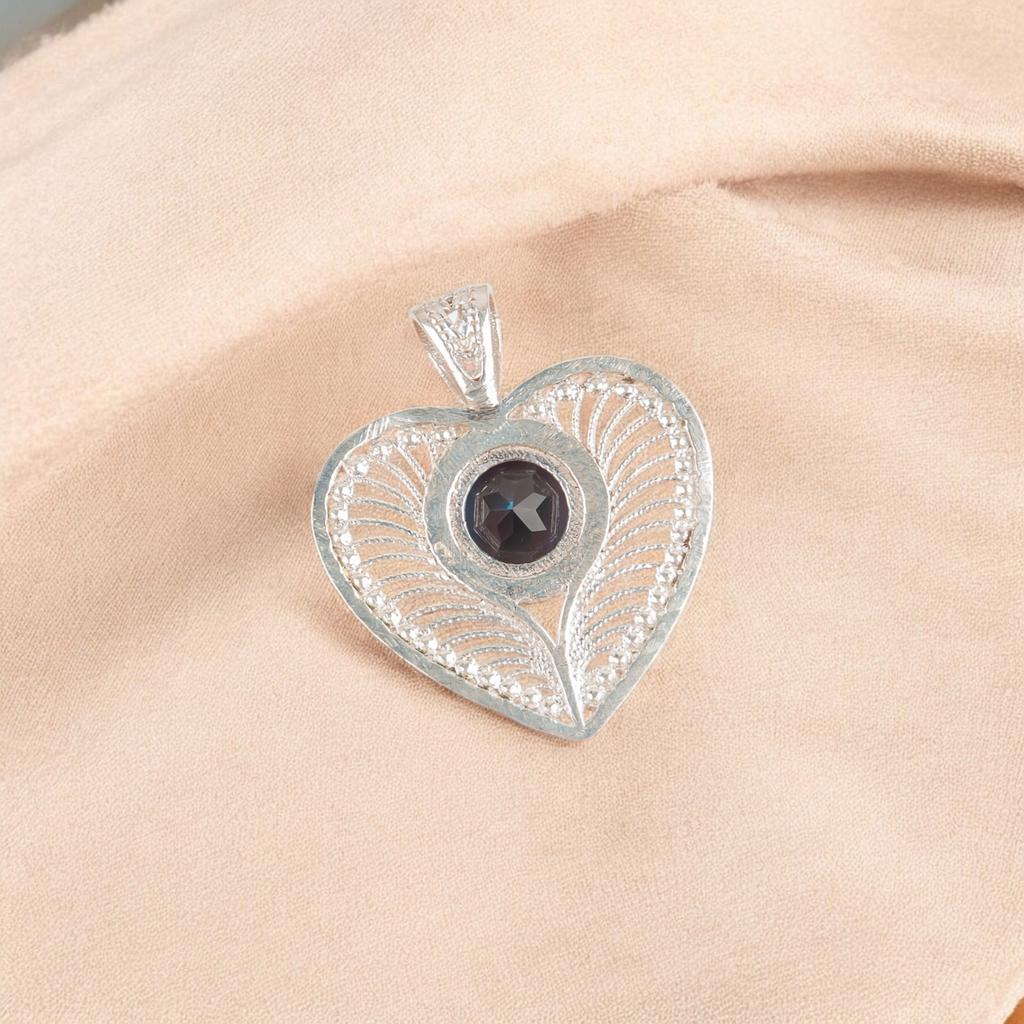 Natürlicher London Blue Topas Edelstein 925 Sterlingsilber Schmuck Boho Anhänger 1,4" CP-15-8