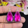 Pink Rubillite Gemstone Handmade 925 Sterling Silver Jewelry Earring 1.97" KG-1784