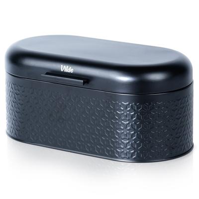 Black Steel Bread Bin 34x20x15 Cm
