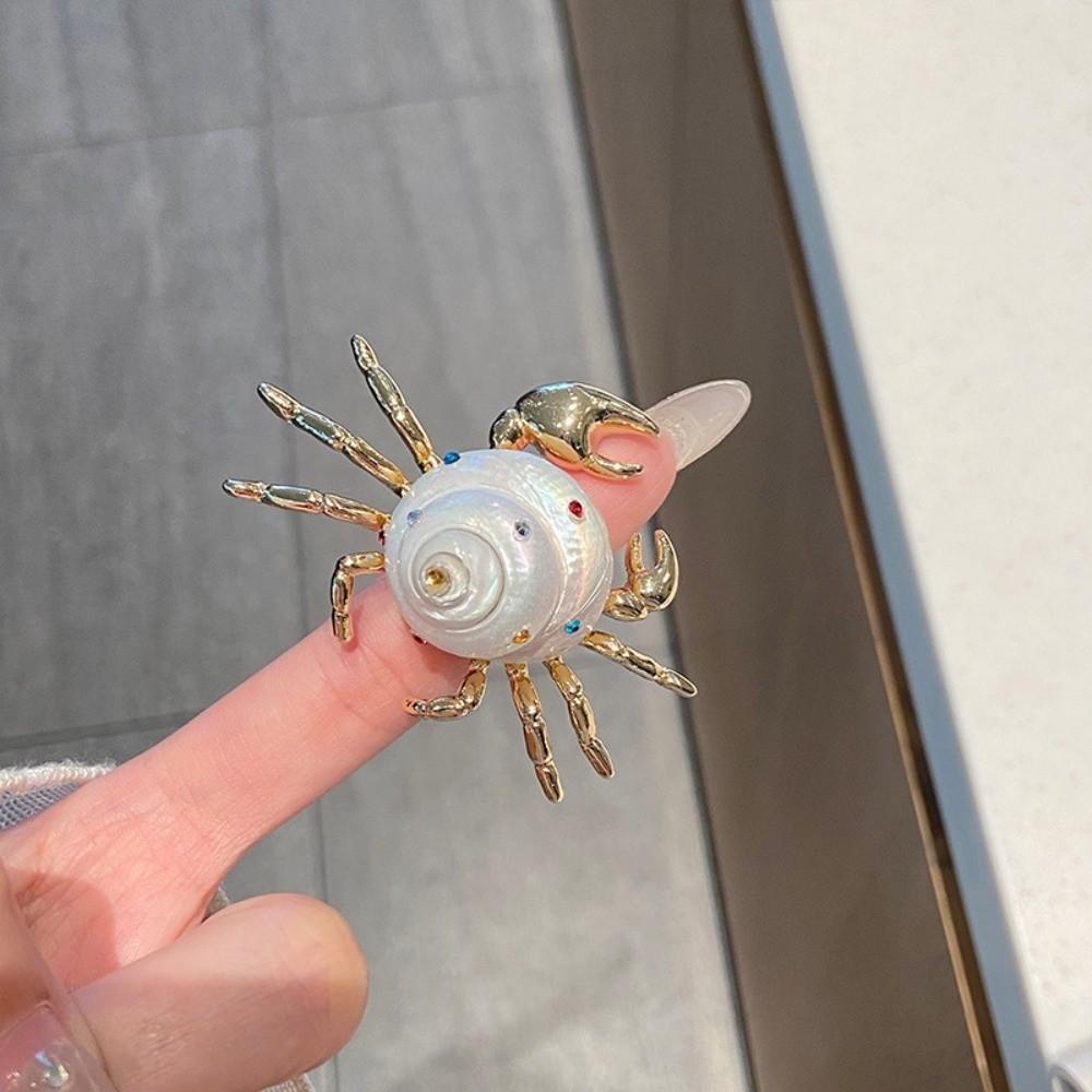 Adjustable Ocean Animal Jewelry Sparkly Shell Ring Unique Crab Ring Gift