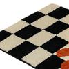 Runner Rug Black White Plaid Pattern Vintage Style Water Absorbent Stain Resistant Runner Carpet