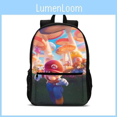 Mochila Super Mario Bros Para Niños Con Material de Nylon Transpirable Adecuada Para la Escuela y Como Regalo
